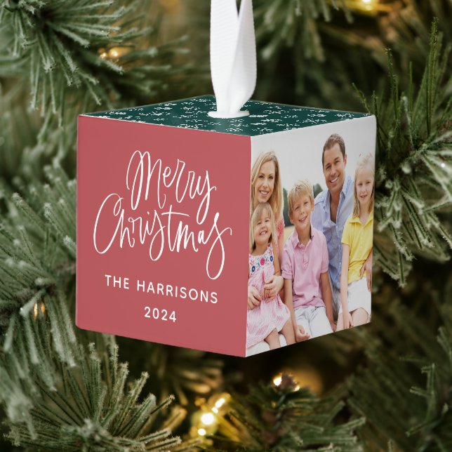 Adorno Cúbico Navidades fotográficos personalizados de 3 (Árbol)