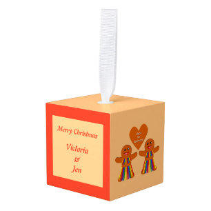 Adorno Cúbico Navidades lesbianas Gingerbread Damas Personalizad