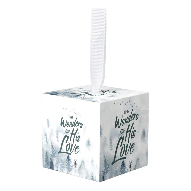 Adorno Cúbico Navidades Maravillas religiosas de sus bendiciones (Anverso en perspectiva)