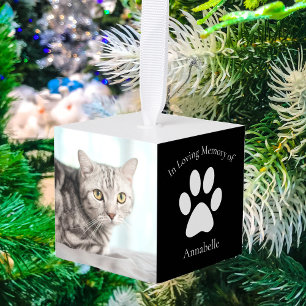 Adorno Cúbico Navidades Mascotas de la foto del gato personaliza
