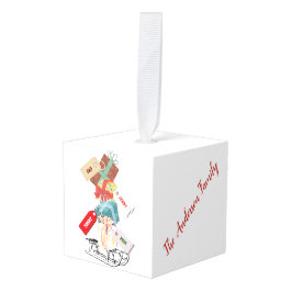 Adorno Cúbico Navidades modernos de la Bonito Roja y Blanca Slei