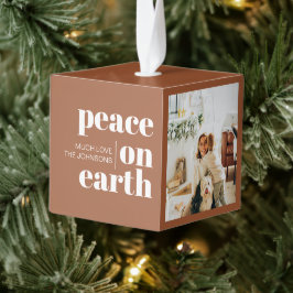 Adorno Cúbico Navidades modernos personalizados de Peace On Eart