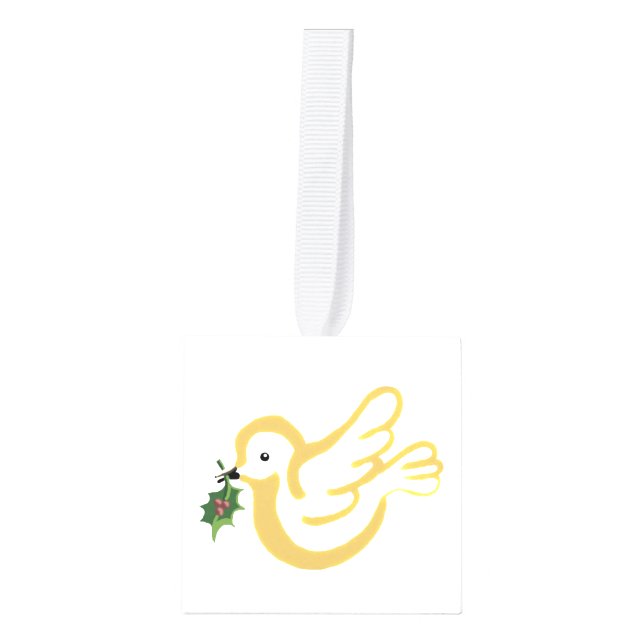 Adorno Cúbico Navidades paloma de la paz (Anverso)