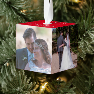 Adorno Cúbico Navidades recién casados Cinco fotos