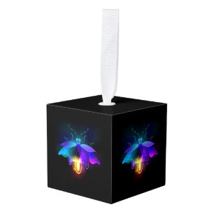 Adorno Cúbico Neon Firefly en negro