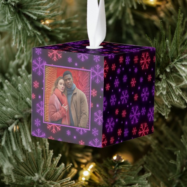 Adorno Cúbico Neon Snowflakes (Árbol)