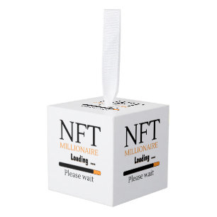 Adorno Cúbico NFT Millionaire Loding por favor espere cripto gra