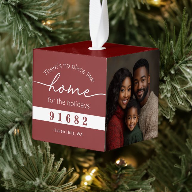 Adorno Cúbico No hay lugar como casa para las vacaciones. (Árbol)