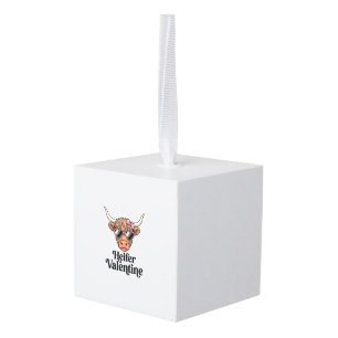 Adorno Cúbico Novilla de San Valentín Vaca Highland Diseño Vinta