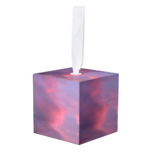 Adorno Cúbico Nubes Rosadas Azules