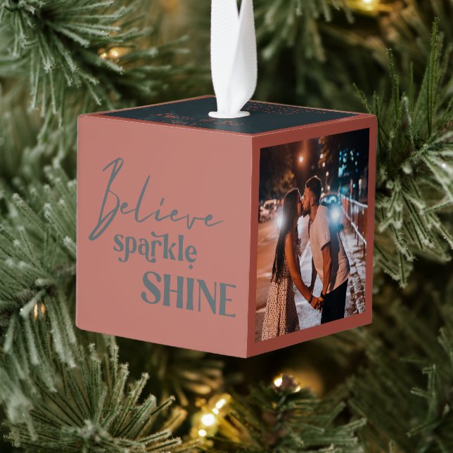 Adorno Cúbico Nuevo departamento cree que Sparkle Shine 3 foto (Árbol)