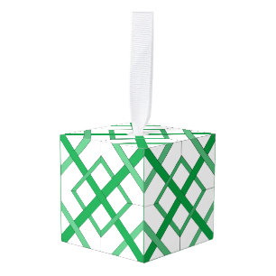 Adorno Cúbico Ornament - Entramado trenzado verde