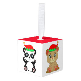 Adorno Cúbico Ositos de peluche lindos, osos panda y elfos polar
