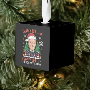 Adorno Cúbico Papá Noel divertido Joe Biden Feliz Uh Uh Navidad