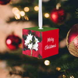 Adorno Cúbico Paperwhites de vacaciones y Holly