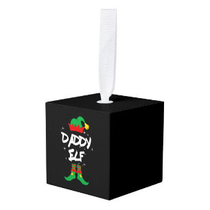 Adorno Cúbico Papi Elf Familia Matanza Navidades Traje Regalo