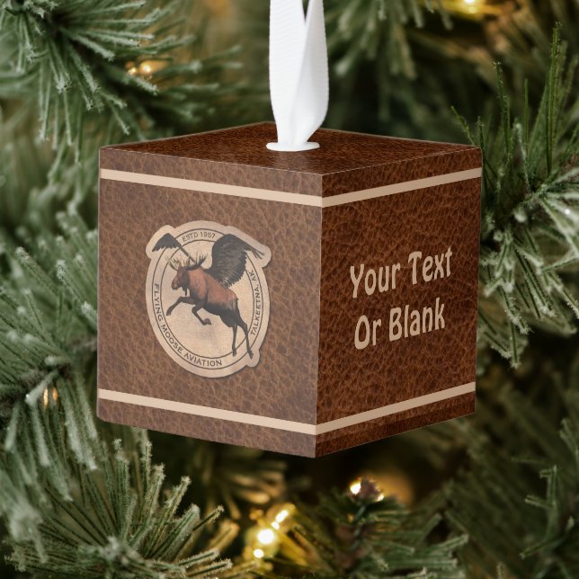 Adorno Cúbico Parche de Aviación de Moose Volador (Árbol)