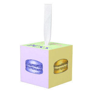 Adorno Cúbico Pastel de panadería francesa Macaron Cookies Pastr