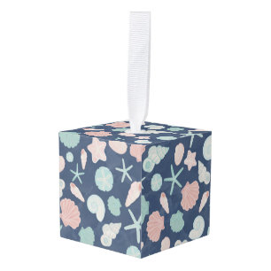 Adorno Cúbico patrón de conchas marinas