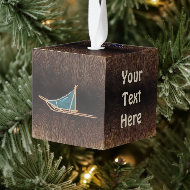 Adorno Cúbico Perro Arrojado En La Piel Caribou (Reno) (Árbol)