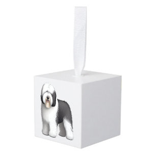 Adorno Cúbico Perro de oveja inglés 10