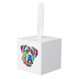 Adorno Cúbico Perro multicolor - Versión 2