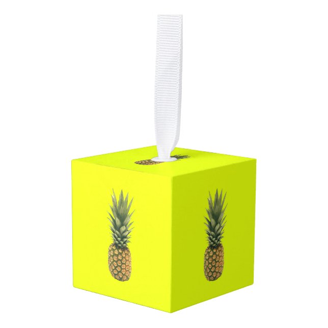 Adorno Cúbico Pineapple dulce (Anverso en perspectiva)