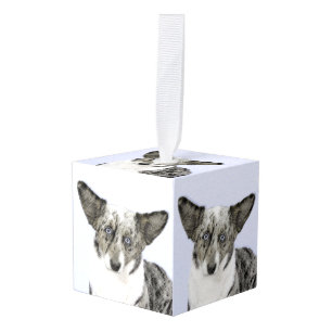Adorno Cúbico Pintura de Cardigan Welsh Corgi - Arte Perro Origi
