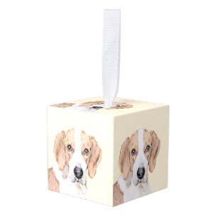 Adorno Cúbico Pintura de Foxhound estadounidense - Arte de Perro