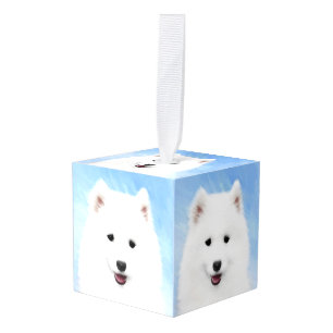 Adorno Cúbico Pintura de pimienta de Samoyed - Arte Perro Origin