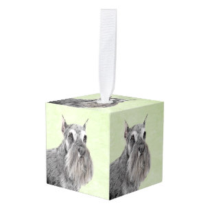 Adorno Cúbico Pintura Schnauzer (gigante, estándar) - Arte de pe