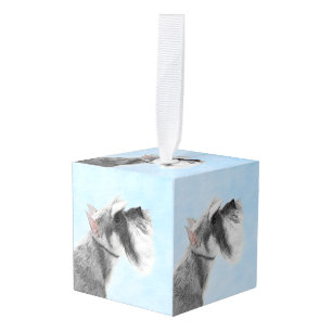 Adorno Cúbico Pintura Schnauzer (gigante, estándar) - Arte de pe