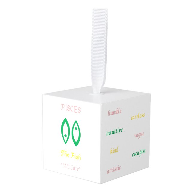 Adorno Cúbico Pisces Ornament (Anverso en perspectiva)