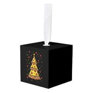 Adorno Cúbico pizza navidad luces de árbol navidad hombres chico