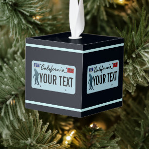 Adorno Cúbico Placa de licencia Sasquatch de California