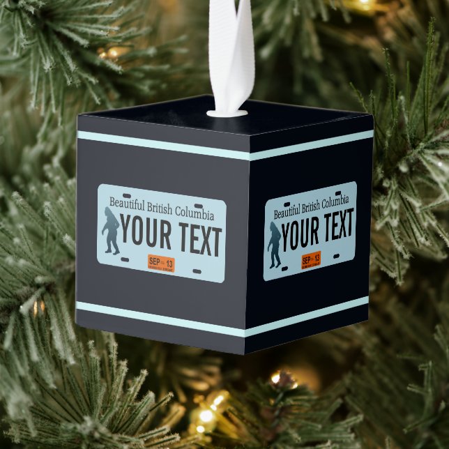 Adorno Cúbico Placa de licencia Sasquatch de Columbia Británica (Árbol)