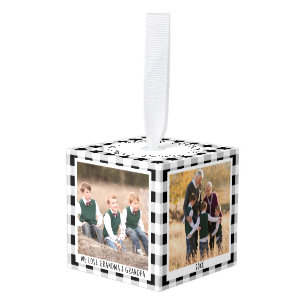 Adorno Cúbico Plaidy Personalizado de 4 Fotos para Navidad Abuel
