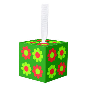 Adorno Cúbico Poder Floral de Navidad
