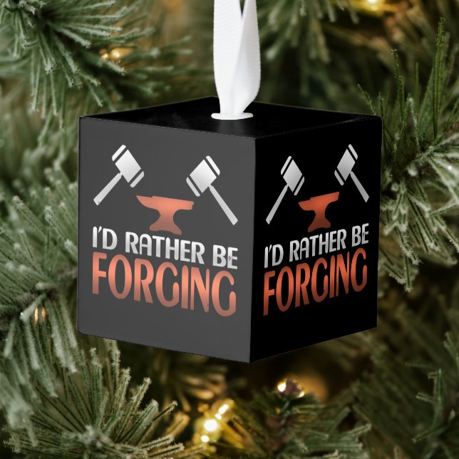 Adorno Cúbico Prefiero Forjar Herrero Forge Hammer (Árbol)