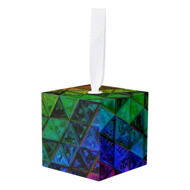 Adorno Cúbico Pride Glass  (Anverso en perspectiva)