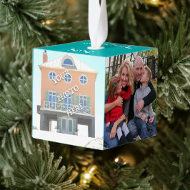 Adorno Cúbico Primera Navidad en casa de las castillos con temas