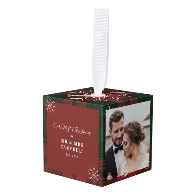 Adorno Cúbico Primeras fotos de Bodas de Navidad (Anverso en perspectiva)