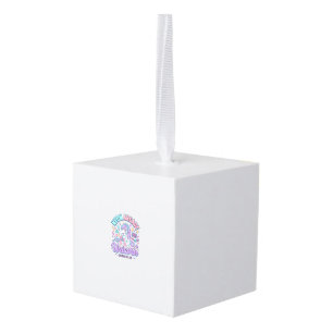 Adorno Cúbico Producto Gr de estilo retro de unicornio de neón d