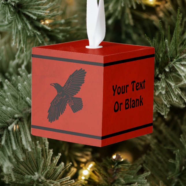 Adorno Cúbico Raven en rojo (Árbol)