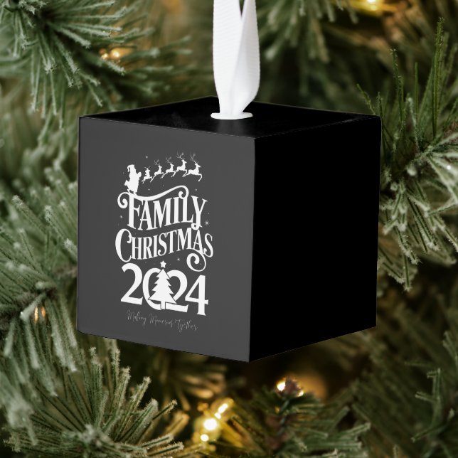 Adorno Cúbico Recuerdos juntos de Navidades familiares 2024 (Árbol)