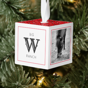 Adorno Cúbico Red Bandana Horse Photos Farm Nombre inicial Diver