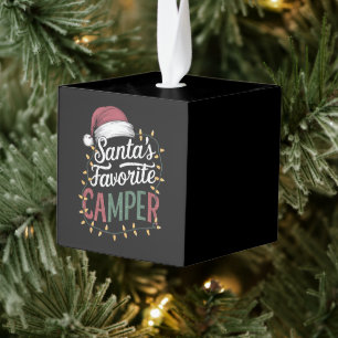 Adorno Cúbico Regalo favorito de camping de Navidad de Santa