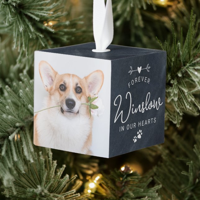 Adorno Cúbico Regalo por pérdida de mascota Recuerdo de perro 4  (Árbol)