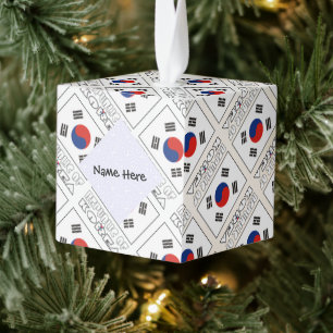 Adorno Cúbico Rep. Corea Nombre personalizado baldosas bandera s