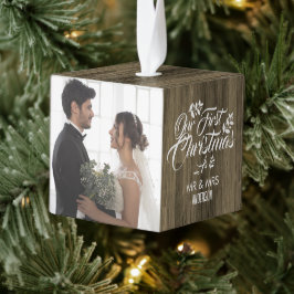 Adorno Cúbico Rustic Wood 3 Foto Nueva Navidad